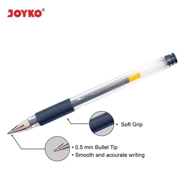 Joyko Gel Pen King Jeller JK-100 Tinta Hitam Tahan Air Satuan 2