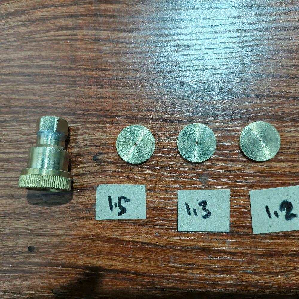 nozzle kepala sancin dan 3 koin full Kuningan ukuran 1,2mm 1,3mm dan 1,5mm tebal - nozzle kepala sancin 3 koin kuningan