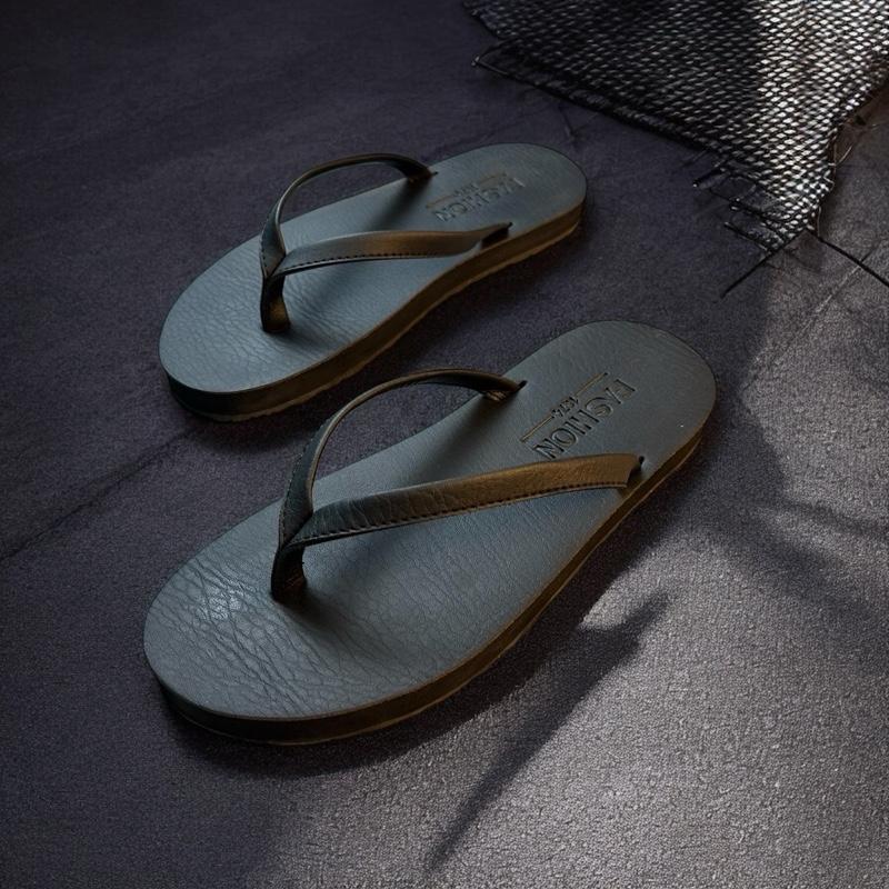   1  Dép Tông ,Dép Xỏ Ngón,Dép Da Nam Quai DA Cao Cấp Đế Bằng Cao Su dép dibien depkep nam dépnam 