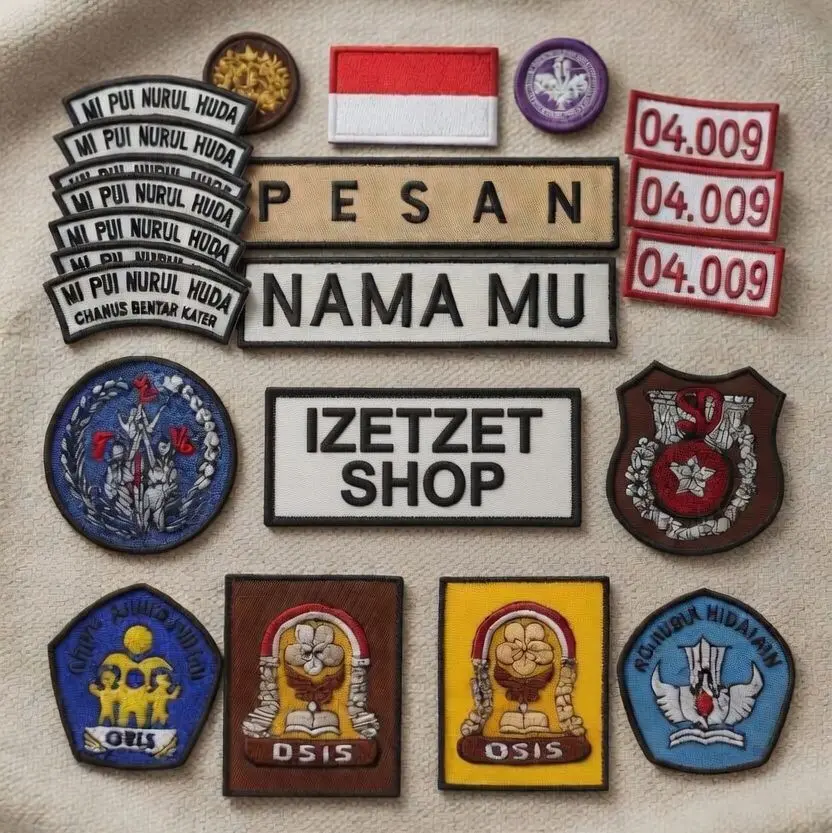 BORDIR NAMA SATUAN/NAMA SEKOLAH/PONDOK/SATPAM/DLL