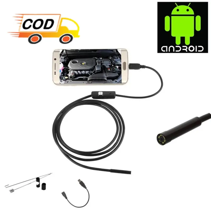 Kamera Endoscope Android LED 7mm Focal Distance 4cm Endoskopi Camera 480P 2M Micro USB OTG Waterproof Gambar Resolusi Tinggi