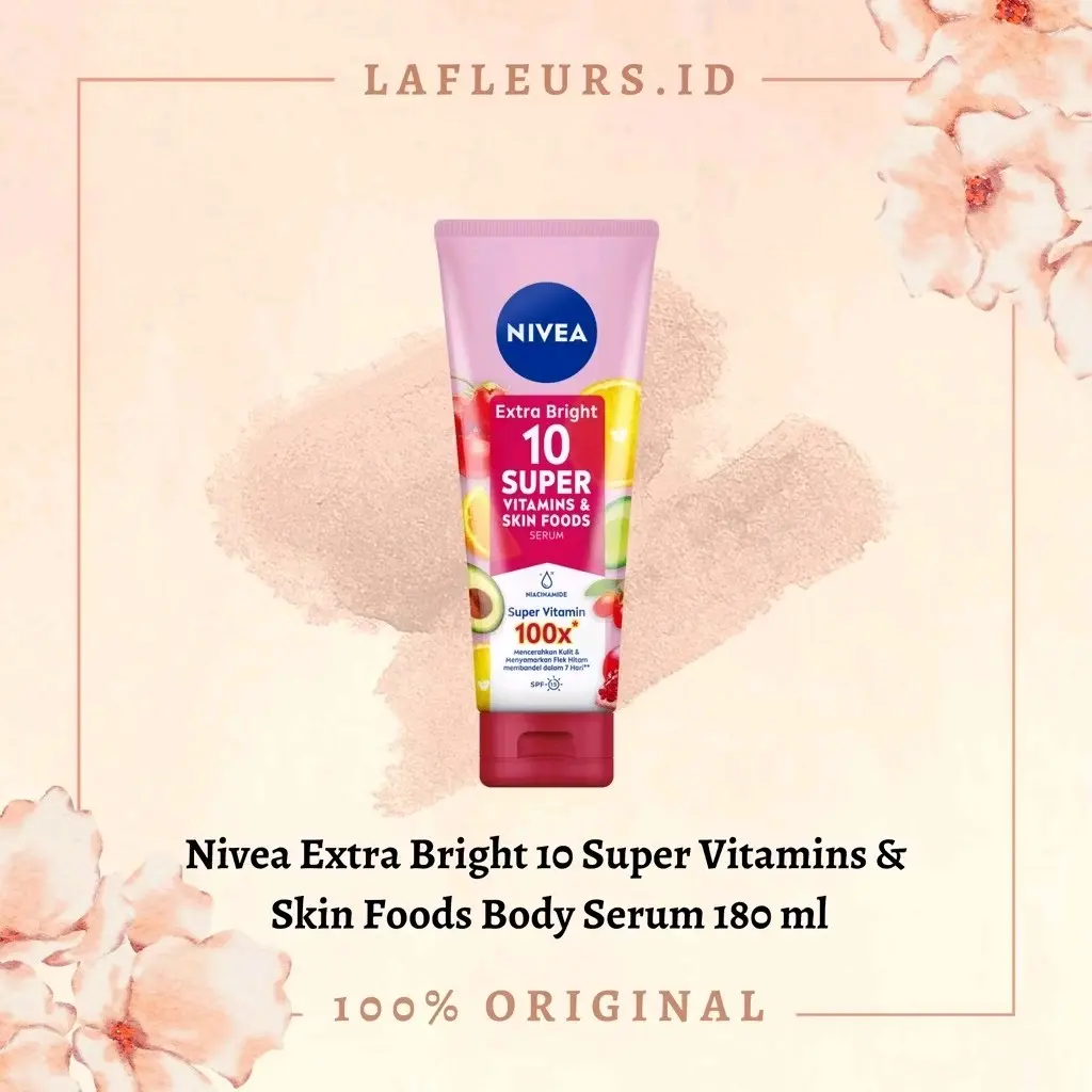 [BPOM] Nivea Lotion Extra Bright 10 Super Vitamins and Skin Foods Serum SPF15 180ml / Body Lotion Serum Tubuh Pencerah Kulit