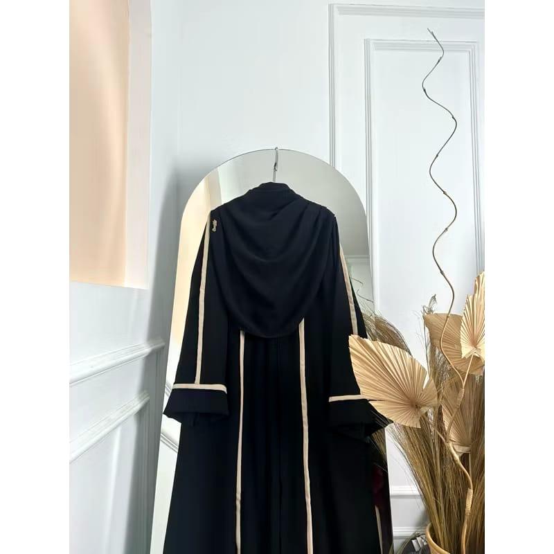 Abaya Syar'i | Baju Muslim Wanita Terbaru Pashmina Oval | Gamis Panjang Bahan Crinkle Airflow | Bisa COD Gamis Mewah Lembut Nyaman Ukuran S M L XL XXL simple regular fit 3