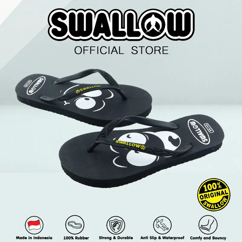 Swallow Sandal Jepit Emoji - Sendal Karet Dewasa Wanita Pria Anti Selip 2