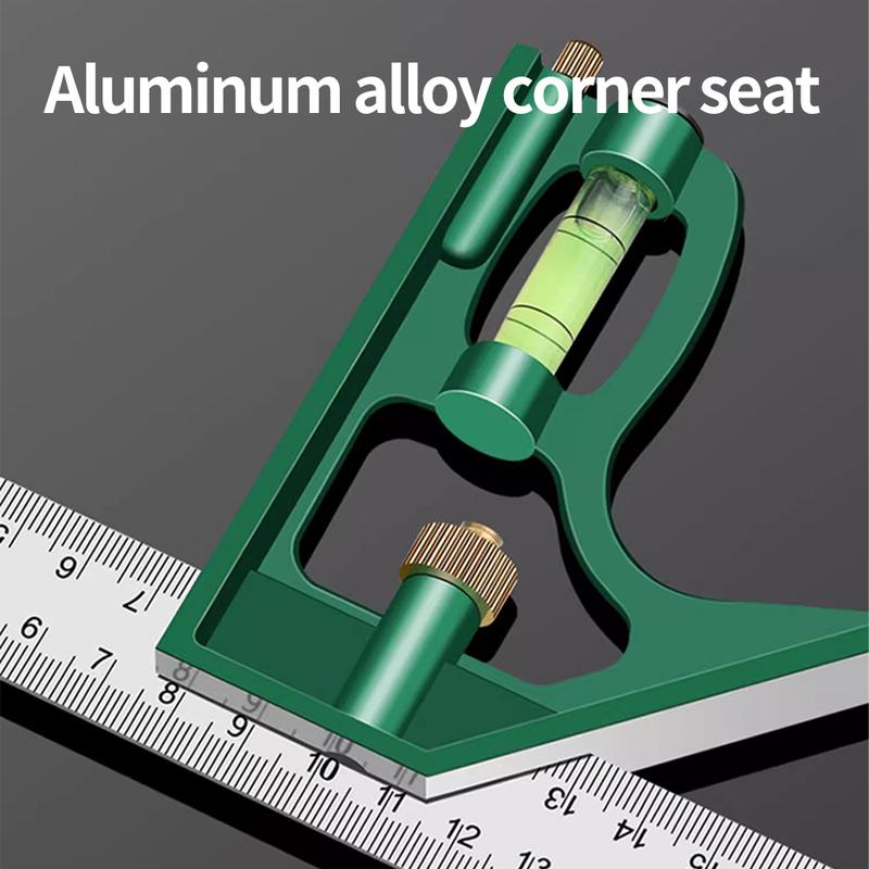 Stainless steel square ruler horizontal right angle ruler 90 degree measuring ruler triangle ruler woodworking ruler multifunctional angle ruler steel ruler 3