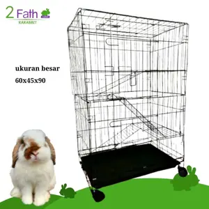 Kandang Hewan 3 Tingkat Ukuran 61x45x95 untuk Kucing dan Kelinci