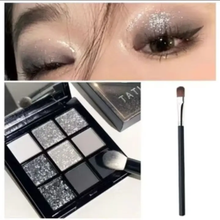 Eyeshadow Blackpunk Palette 9 Warna Matte Pearly Eyeshadow Black Hitam 6