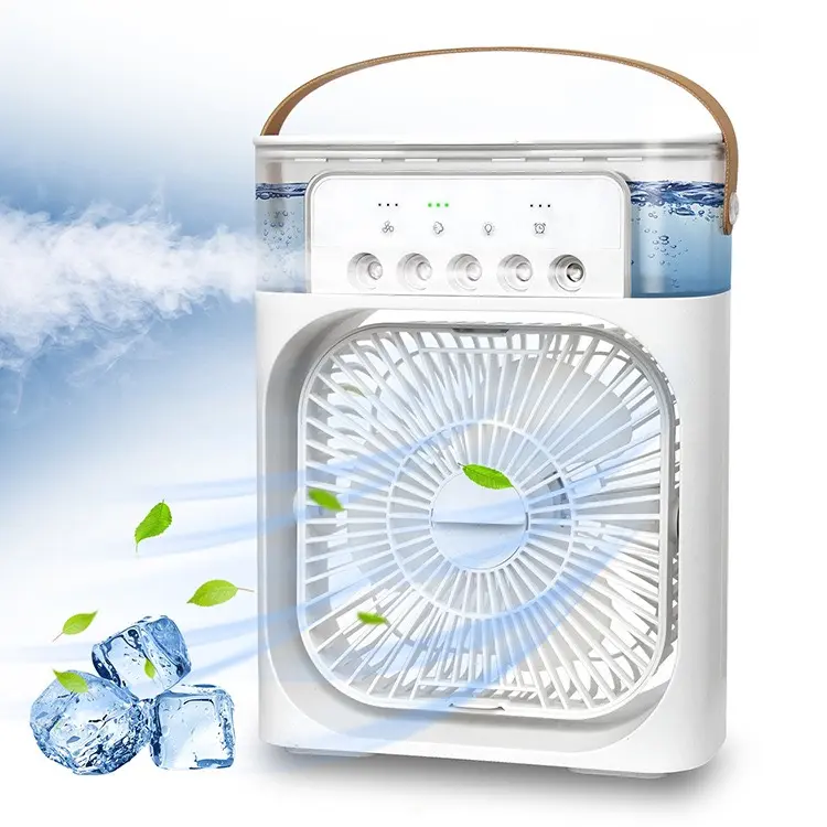 Quạt điều hòa hơi nước quạt phun sương mini có 2 chế độ quạt gió và quạt phun sương với 3 cấp độ tạo ẩm làm mát