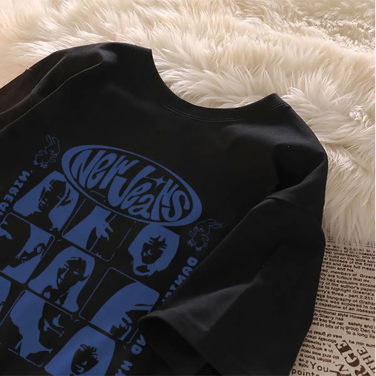 Lovful Premium Kaos Lengan Pendek Oversize K-POP Girl Group Pattern T-shirt Atasan Baju Korean Style N006