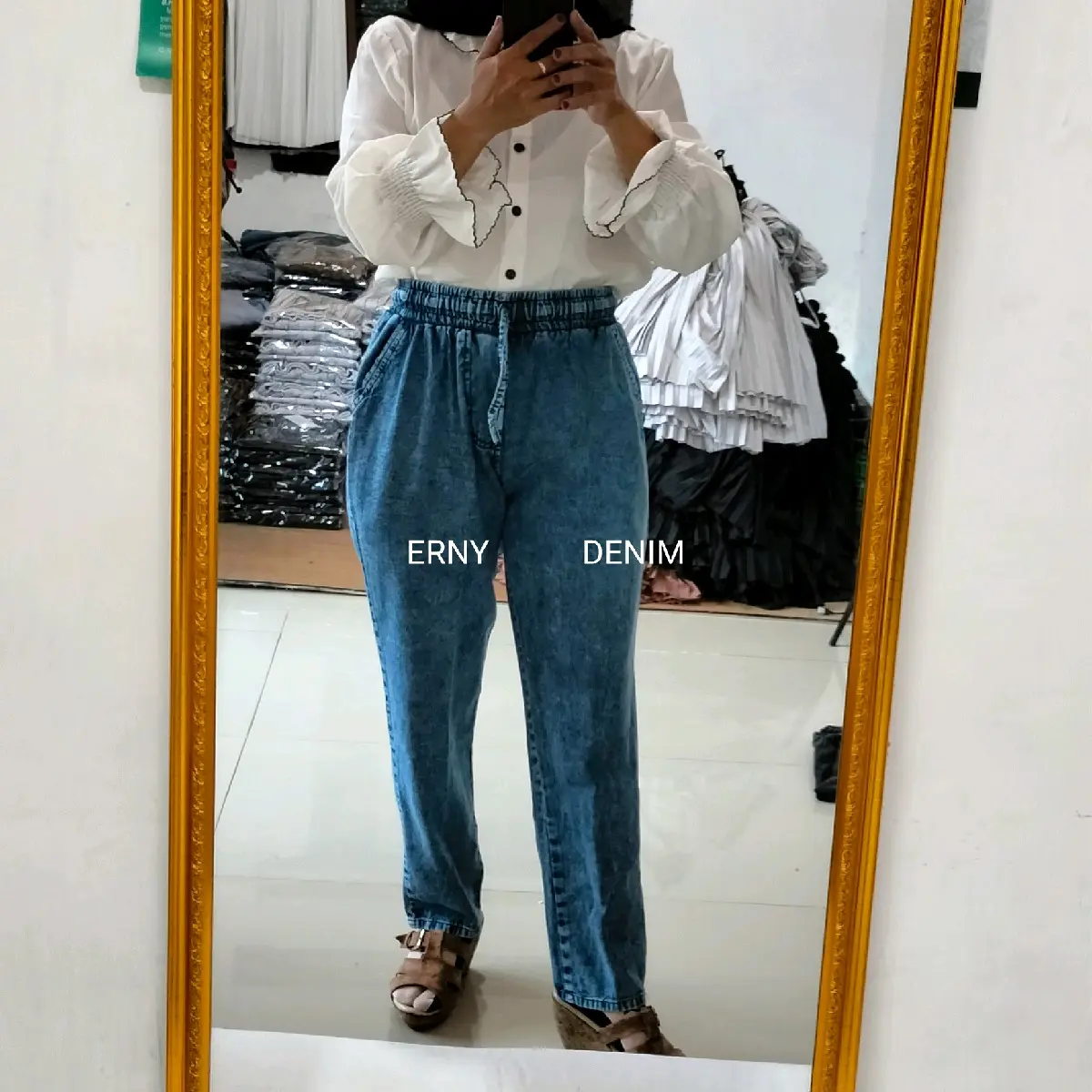 CELANA SOFT JEANS WANITA BELAH DEPAN KULOT CHARGO
