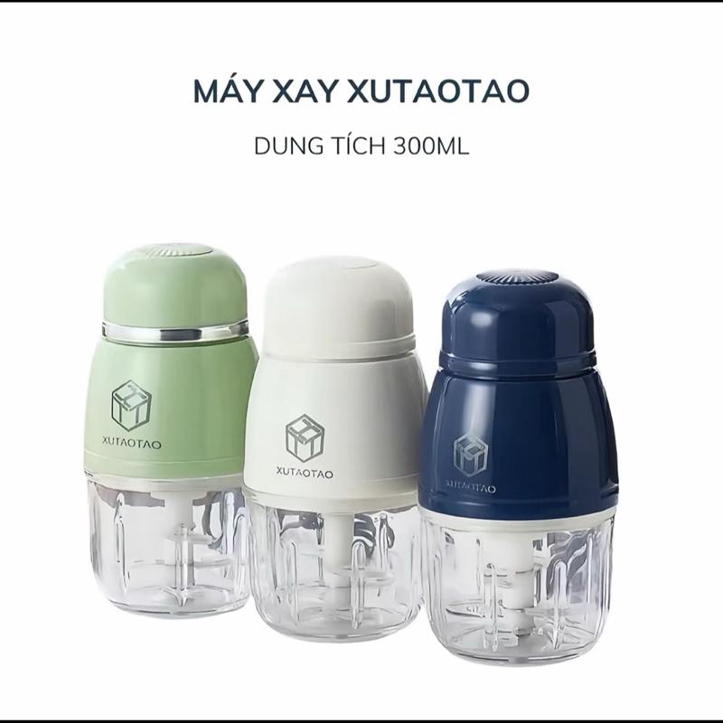 { Bảo Hành 1 Năm ) Máy xay đa năng xay đồ ăn dặm xutaotao 6 lưỡi dung tích 300ml cối xay thuỷ tinh tiện dụng sạch sẽ