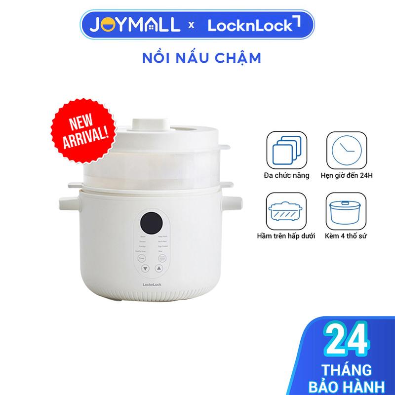 Nồi Nấu Chậm Đa Năng Locknlock Bianco EJP164IVY 2.5L, Hàng Chính Hãng, 4 Thố Sứ Đi Kèm, 7 Chức Năng, Giữ Ấm - JoyMall