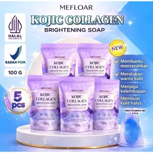 [5 PCS] Sabun KOJIC Collagen Soap 100G Sabun Mandi Memutihkan Badan dan Wajah ORI