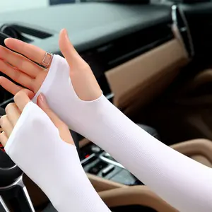 Sepasang Manset Lengan Panjang Handsock Handshock Deker Tangan Jempol Polos Wanita Muslimah Premium