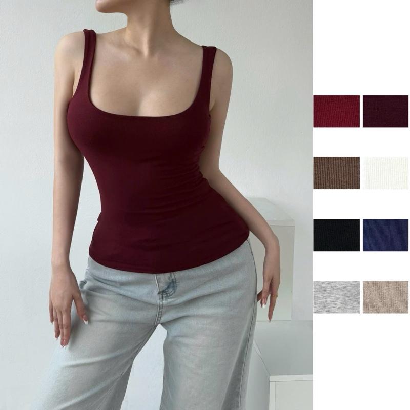 Áo thun hai dây bản to cổ U hai lớp ANNAKIKI dáng sơ vin - 211