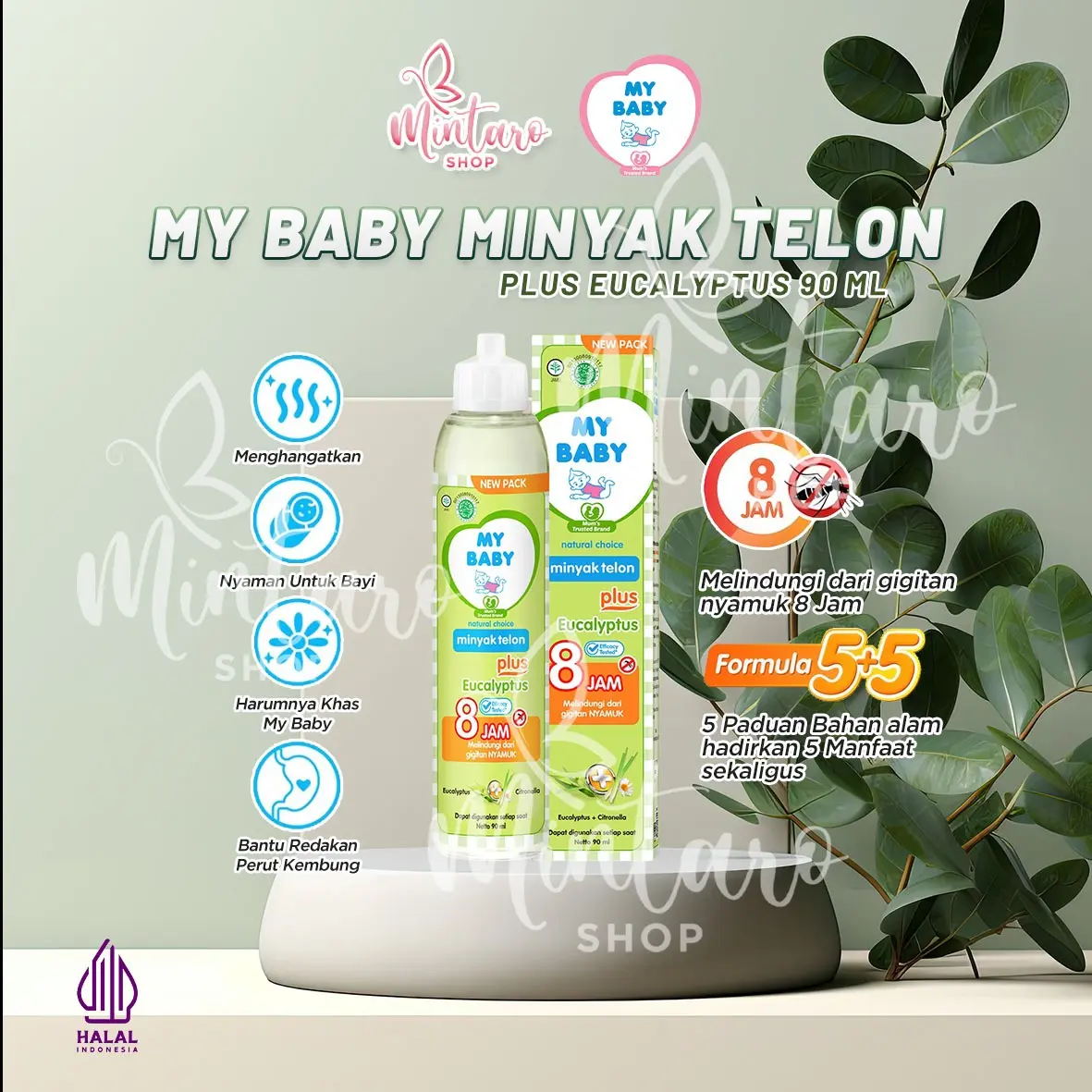 My Baby Minyak Telon Plus Eucalyptus 90ml || Minyak Telon Bayi 8 Jam Anti Gigitan Nyamuk