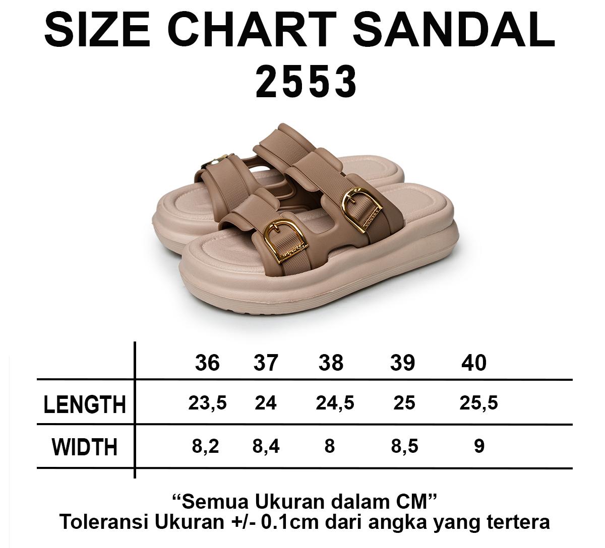 [MACKER'S] 2553 Sandal Wanita Casual Nyaman Dipakai Seharian Sol Tebal Empuk Model Modern