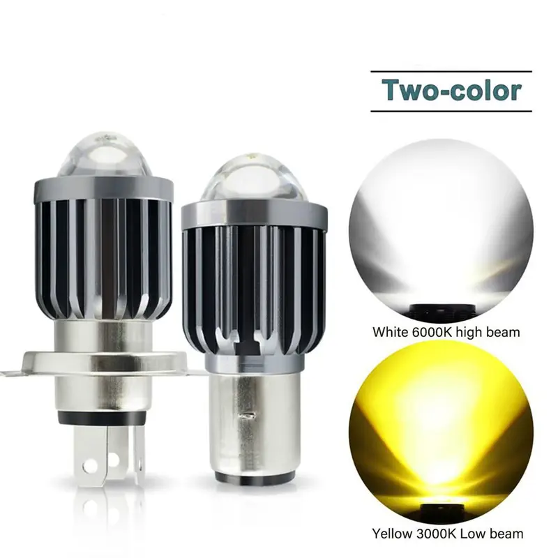 Bóng đèn LED đèn pha xe máy, H6 BA20D H4 PX15D, với thấu kính, chùm sáng Hi Lo hai màu, thích hợp cho xe tay ga, cũng cho đèn sương mù, phụ kiện xe máy 0