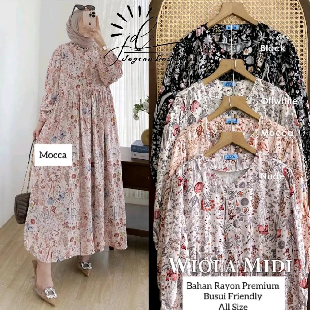 Midi Dress Rayon Motif Wiola jumbo busui friendly