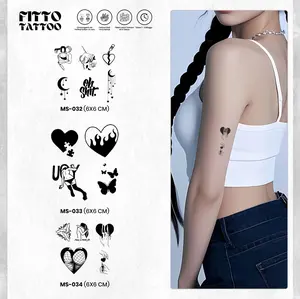 FITTOTATTOO tato temporer premium KECIL semi permanen fruit ink tattoo tatto cewe dewasa fittotatto MS-033 6x6 cm Waterproof Tahan 1-2 Minggu Tidak Luntur Terkena Air dan Sabun