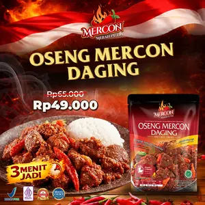 MERCON MERAH PUTIH - 1 PACK OSENG DAGING MERCON (150 GRAM) Food Pedas Instan