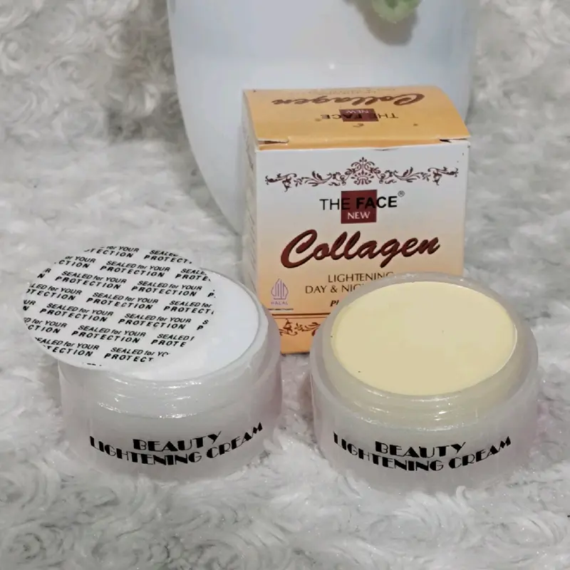 Krim Wajah Siang & Malam Collagen The Face Vitamin E Perawatan Pencerah & Pelembab Muka Berminyak Moisturizer 3