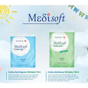 KAPAS MEDISOFT COTTON BALL 120 BALLS 75G DAN 120 120G MERAWAT DENGAN LEMBUT DAN HIGIENIS UNTUK BAYI
