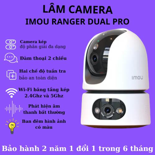 Camera Wifi Imou 2 Mắt Trong Nhà Ranger Dual PRO Có Màu Ban Đêm Đàm Thoại 2 chiều Báo Động Chụp Ảnh