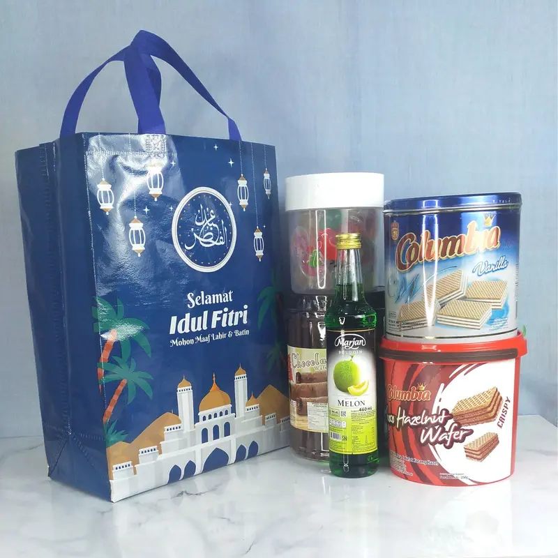 TAS IDUL FITRI LAMINASI 1 LUSINI,TAS GOODIE BAG,TAS LEBARAN MURAH,TAS HAMPERS, TAS BELANJA WANITA 1