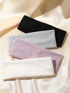 Diademas deportivas de color sólido para mujer, pañuelo de yoga de estilo casual, para todas las estaciones, juego de 4 piezas, patrón liso, sin ca prop 65