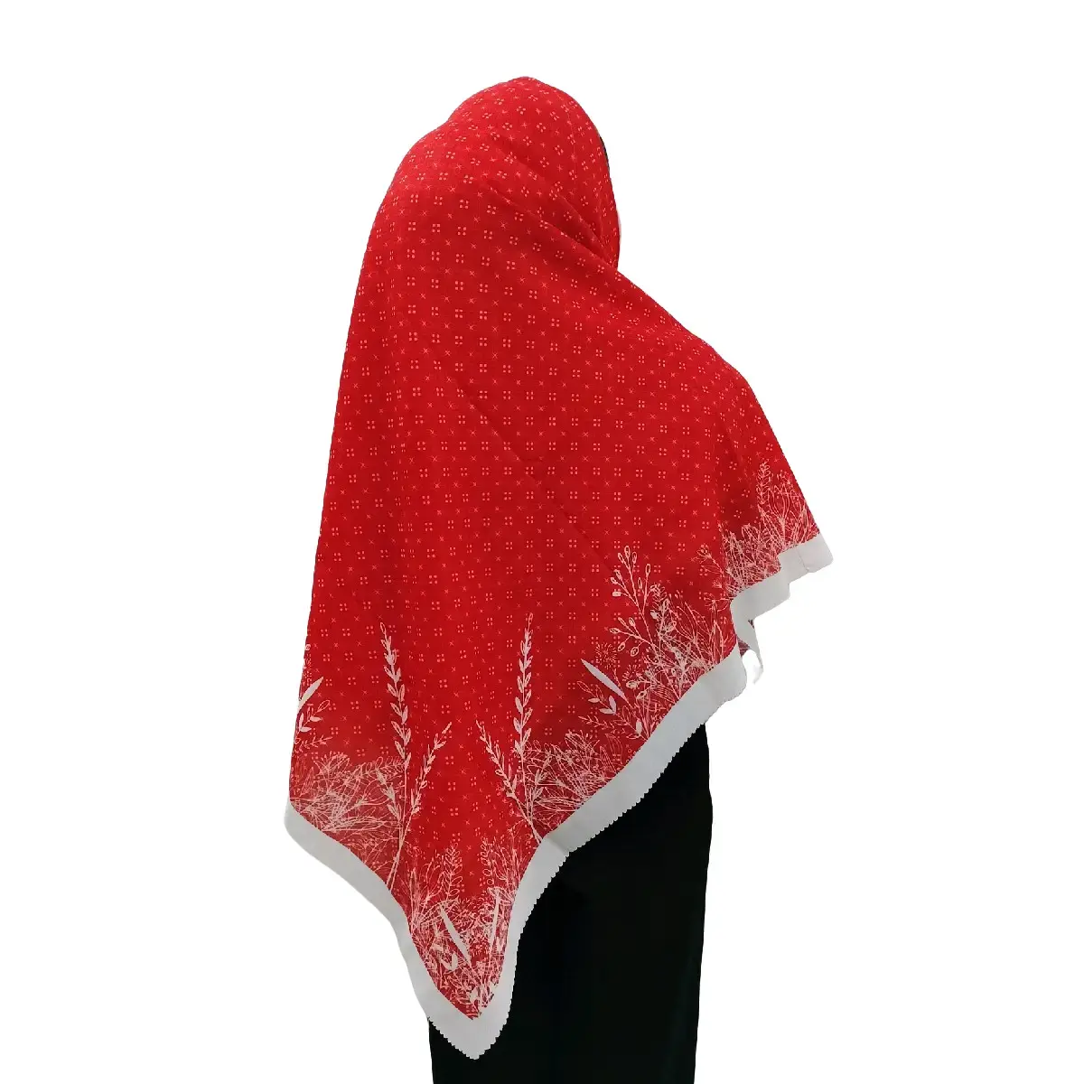 HIJAB PREMIUM VOAL JUMBO BAHAN ADEM DAN LEMBUT/KERUDUNG MOTIF SPECIAL MOTIF MERAH PUTIH