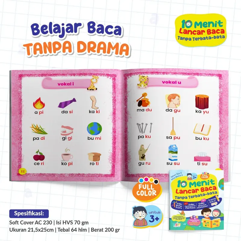 10 menit lancar membaca buku belajar cepat tanpa terbata bata anak metode montessori tk sd paud kelas 1 2 3 tahun baca 15  jago mahir original book smart book  baca modul untuk cara 2