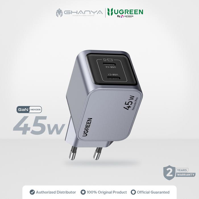 Gambar UGREEN Kepala Charger iP Fast Charging GaN 45W GaN Nexode Pro Type C 35008 dari ghanya Kab. Tangerang Tokopedia
