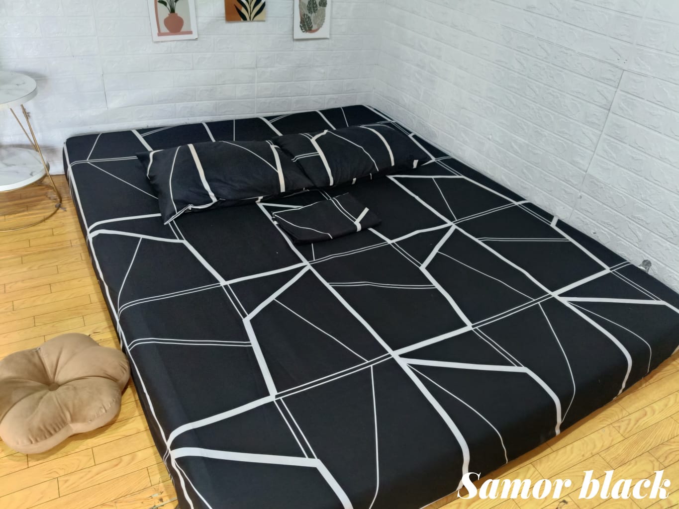 Sprei Homemade Motif Aesthetic Minimalis Bahan Kain Katun Disperse Halus Sudah 1 Set dengan Sarung Bantal dan Guling, Ada Karet Disetiap Sudut