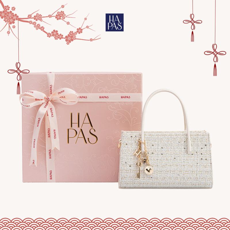   BST TWEED NO.2  Túi Xách Nữ HAPAS La Muse Phủ Màu Tag Vuông Dạ Tweed Size 21 - TXT221226 Bag Lady Quai Xách Đeo Chéo Sang Trọng 