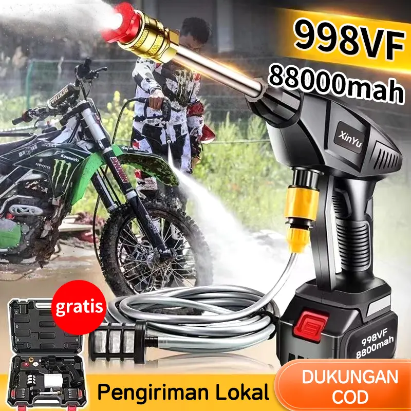 88000MAH 998VF Alat Cuci Mobil Cuci Staem Ac Mobil Screen Sablon Berkualitas Pompa Mesin Steam Power Spayer Alat Portable Nirkabel