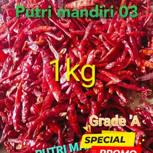 PROMO ..!! Cabe rawit kering Teja caplak Pedas kemasan 1KG. Alami Organik Cabai