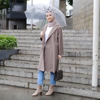 Gambar Bayleaf.id Violet Long Coat Material Finewoll / Long Outer Basic Wanita - COFFEE, XS dari bayleaf.id Kota Kediri 3 Tokopedia