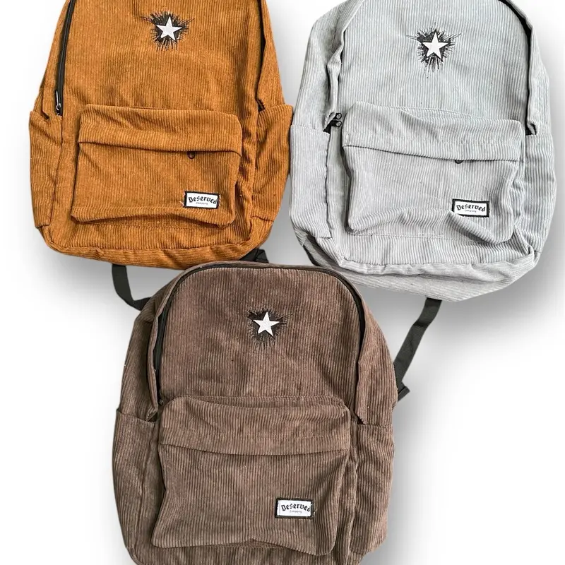 DESERVED-TAS RANSEL TAS SEKOLAH BACKPACK CORDUROY STARNOVA BAHAN KODUROY Wanita 8