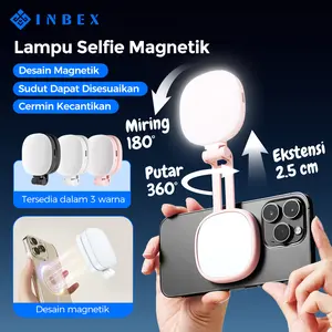 【24H Shipping】【COD】INBEX  PL8  Lighting Konten  2 in 1   Mirror  Magnetik 3 Warna  Lighting Fotografi Portable  Lampu Selfie
