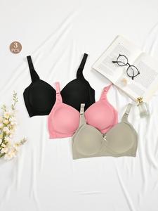 BR5018W *3 Piezas de sujetadores en COPA B diferentes colores  - Diseño: Liso - Ideal Para Regalar o Consentirte a ti Misma