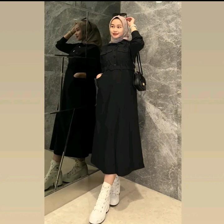 Dress sonia tali pinggang Nyaman Wanita Panjang 1