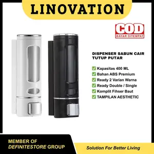 Dispenser Sabun Botol Sabun Cair Soap Dispenser Pencet Bulat Tempat Sabun Cair Dinding Kapasitas 800 ml Putih Hitam Oval Penyimpanan Sabun