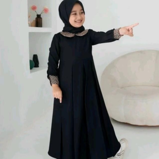 Gamis Anak Hellena Kids (Tanpa hijab) Crinkle Airflow Dress Umur 3-12 Tahun S.M.L.Xl.XXL/Baju Gamis Anak Terbaru /Dress Anak Terbaru/Dress anak Crinkle Airflow panjang 5