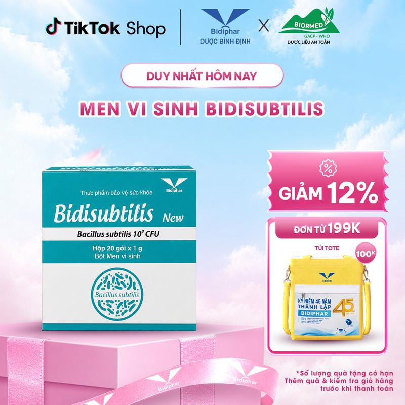 Men Vi Sinh Bidisubtilis New Bidiphar – Hỗ Trợ Tiêu Hóa, Cân Bằng Hệ Vi Sinh Đường Ruột – Hộp 20 Gói