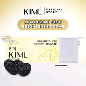 [BELI 1 BOX DAPAT 2 BATANG] KIME LUMINIZING JEJU BRIGHTENING SOAP / MENCERAHKAN WAJAH /EKSFOLIASI FLEK / CHARCOAL NIACINAMIDE Collagen.