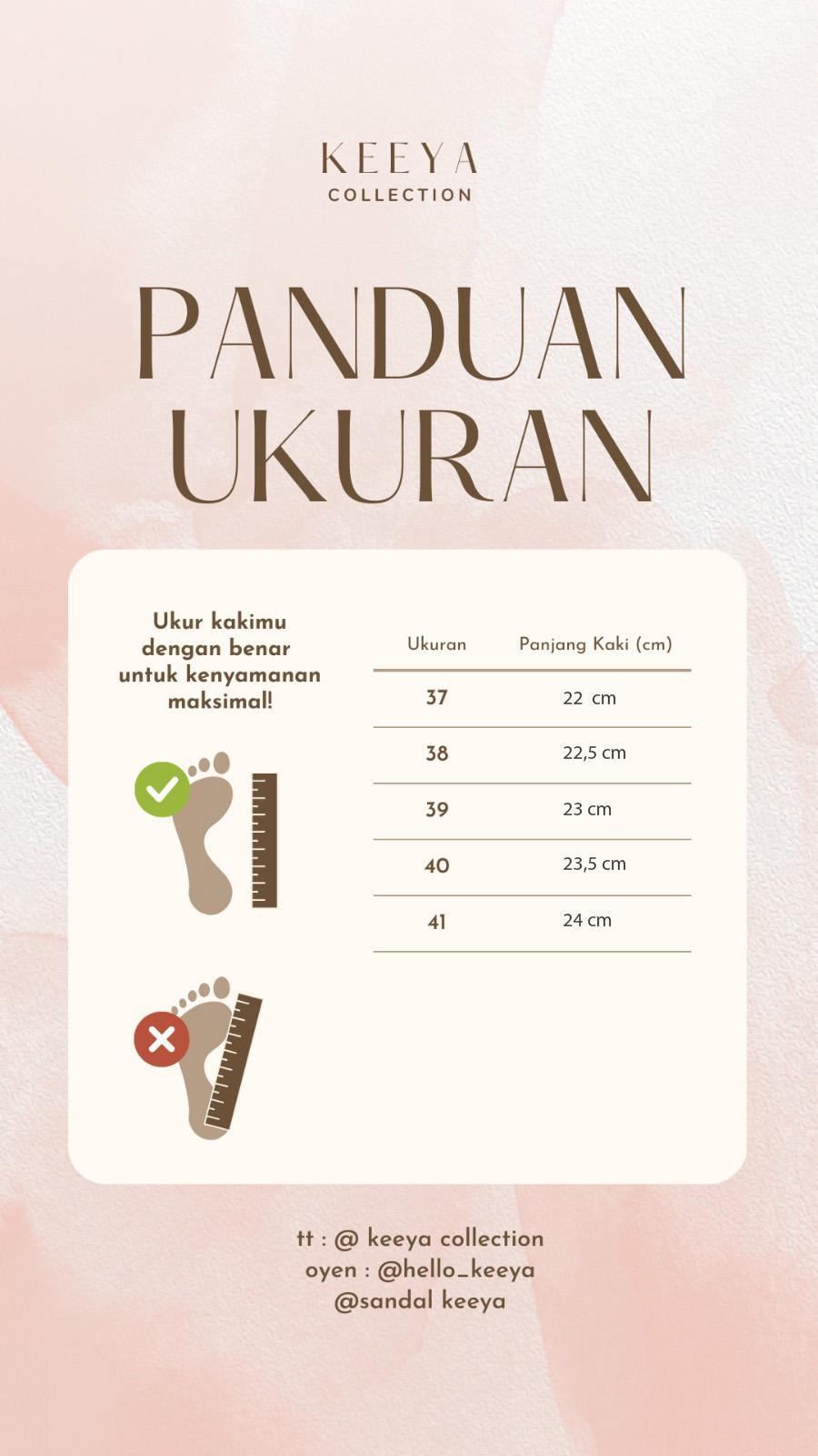 Keeya Mules Wanita Flat Sendal Slip On Empuk dengan Pita Desain Anggun Fashionable Warna Hitam Cream Moca Size 37-41