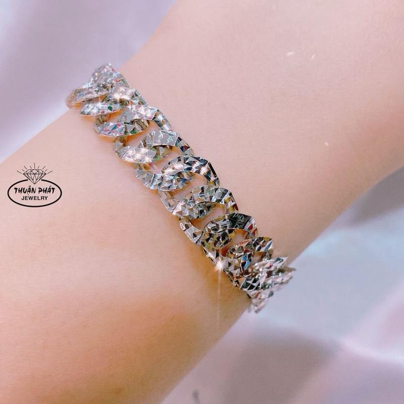 Phụ Kiện Lắc Tay L088  Khoen Lật Kiểu Ý 10Li Cắt Máy 9D Đeo Tay Siêu Sang - Trang Sức Bạc Ý Xi Bạch Kim- Bạc Thuận Phát