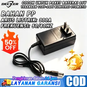 Pengisi Daya Baterai Lithium, Bahan PP, Cocok untuk Baterai 21V, Arus 300A, Tegangan Lebar 110V-240V (Otomatis), 50/60HZ