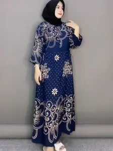 Daster Lengan 7/8 Motif Bunga Busui Rayon Batik